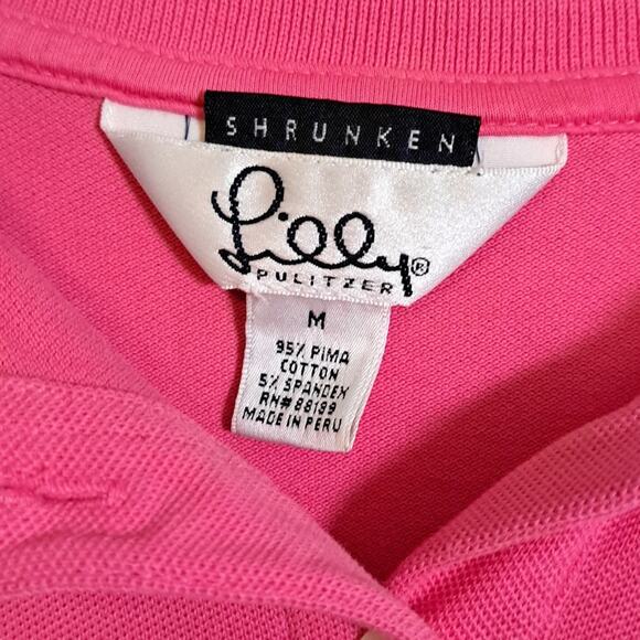 Lilly Pulitzer Polo Shirt Pink Medium - Picture 3 of 6